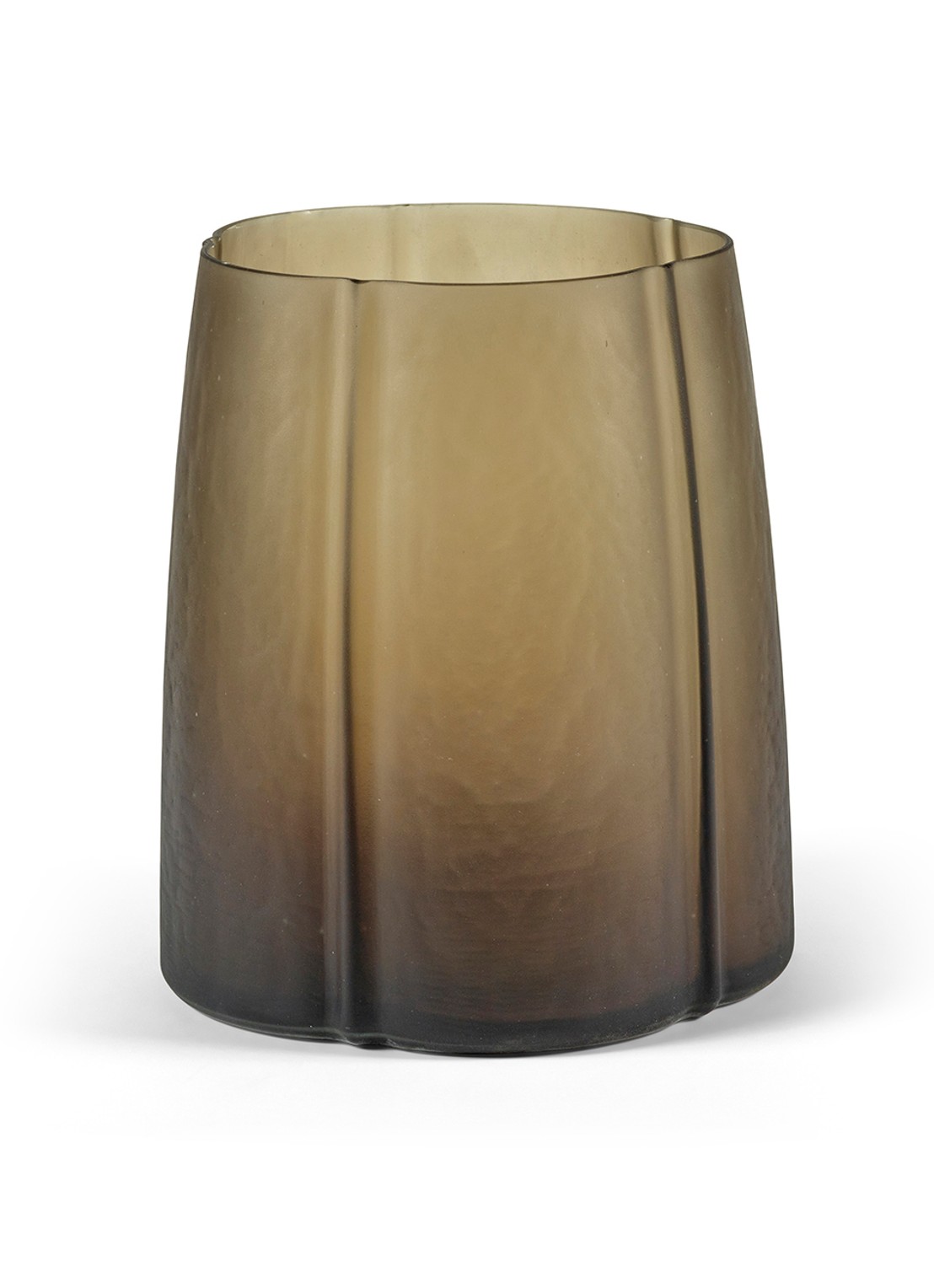 Serax 04 Gevormde vaas van mondgeblazen glas 22.5 cm - voorkant bruin