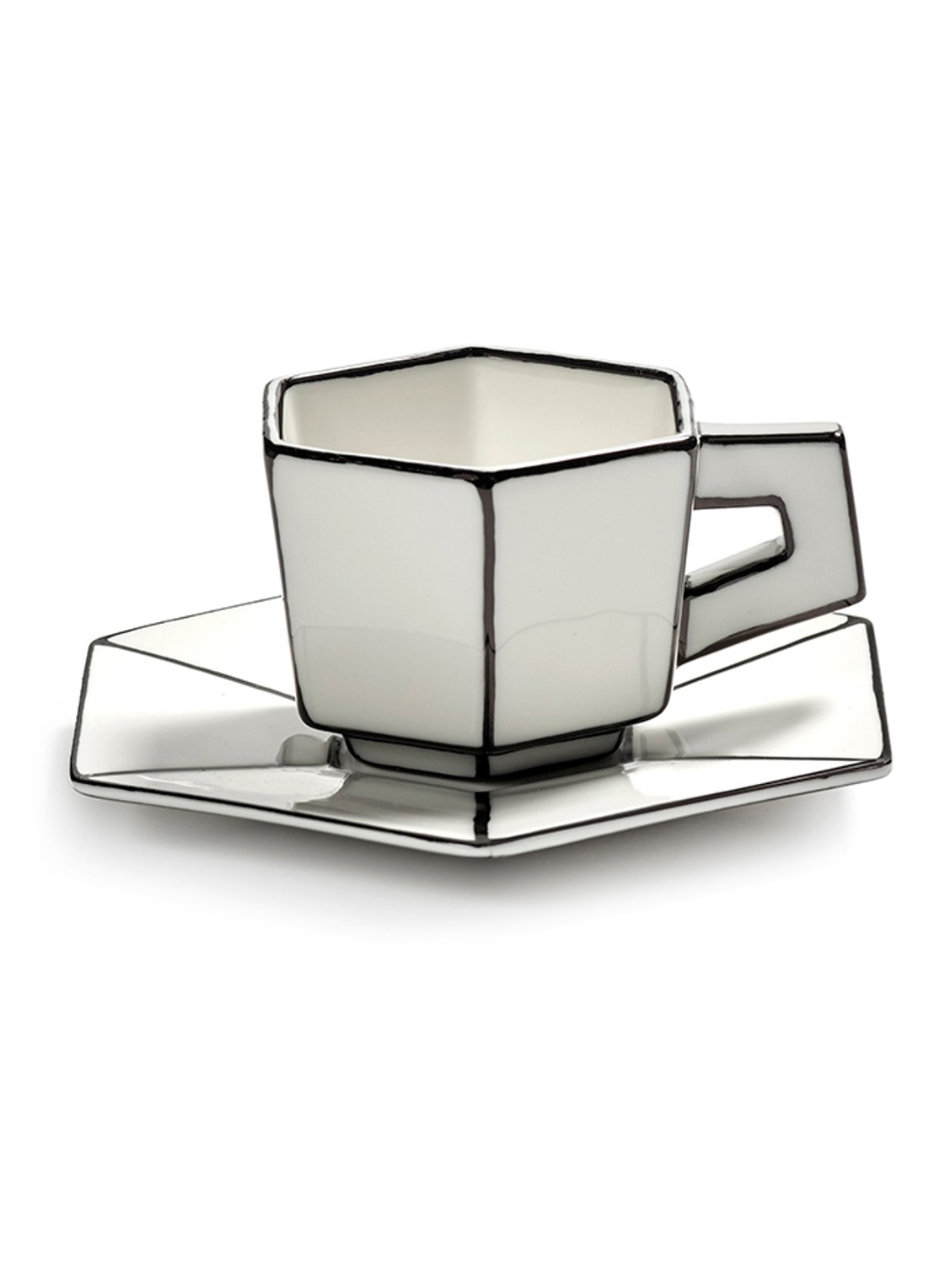 Serax Carte Blanche espressokopje en schotel - voorkant 2 wit