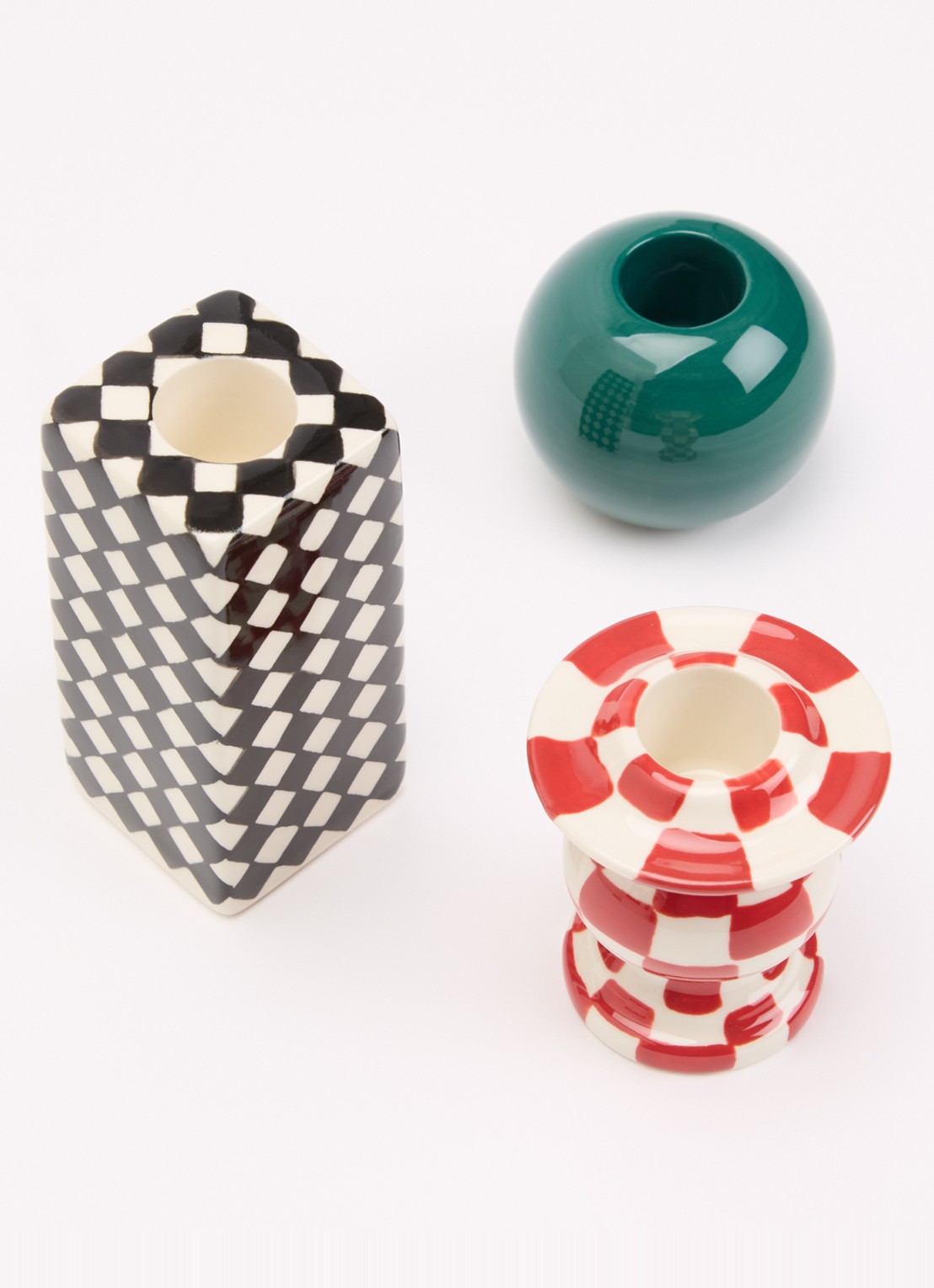 Serax Chessboard kandelaar set van 3  - voorkant 2 multicolor