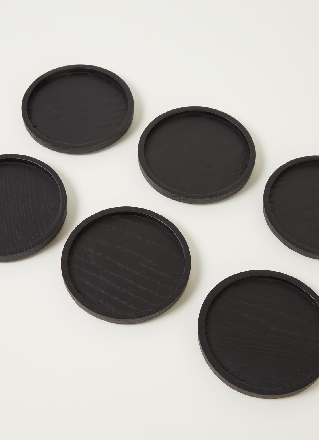 Serax Coaster Glass onderzetter set van 6 - detail zwart