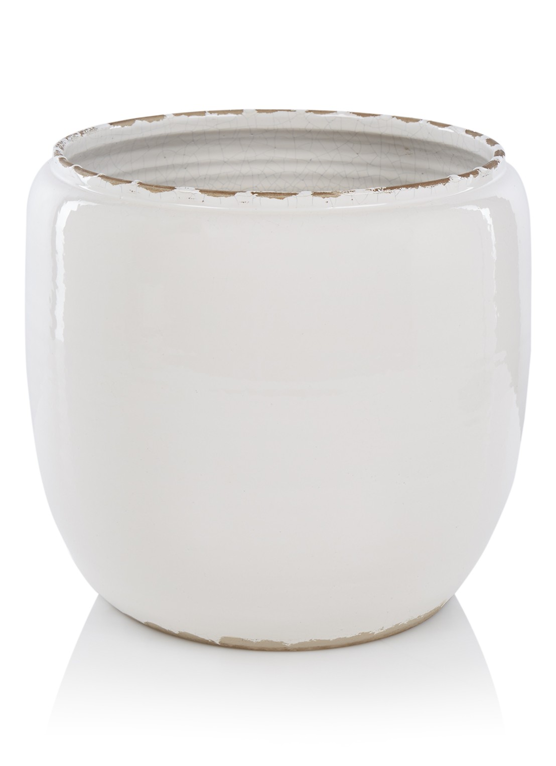 Serax Costa bloempot L voor binnen -  25 cm - voorkant wit
