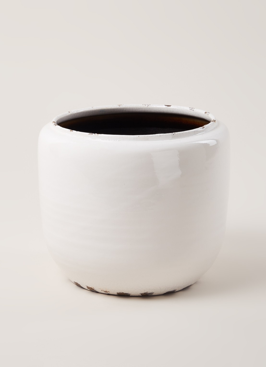 Serax Costa M bloempot van keramiek voor binnen Ø21 cm - voorkant 3 gebroken wit