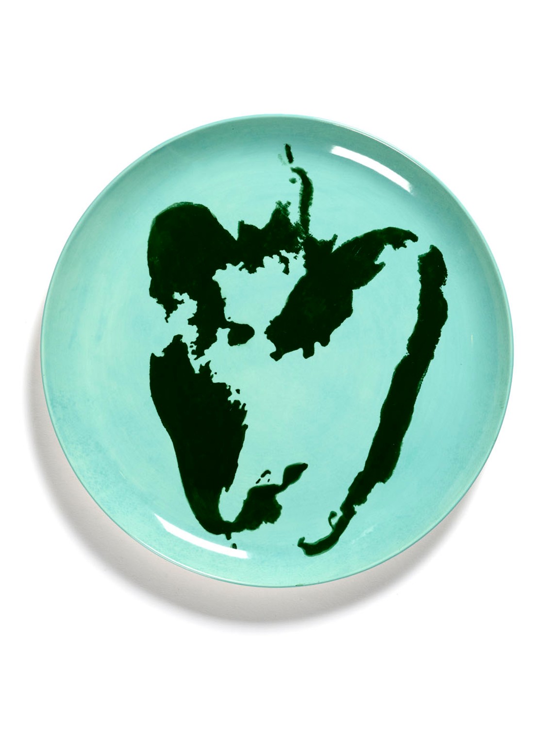 Serax FEAST Azure Paprika L dinerbord 26 cm - voorkant turquoise