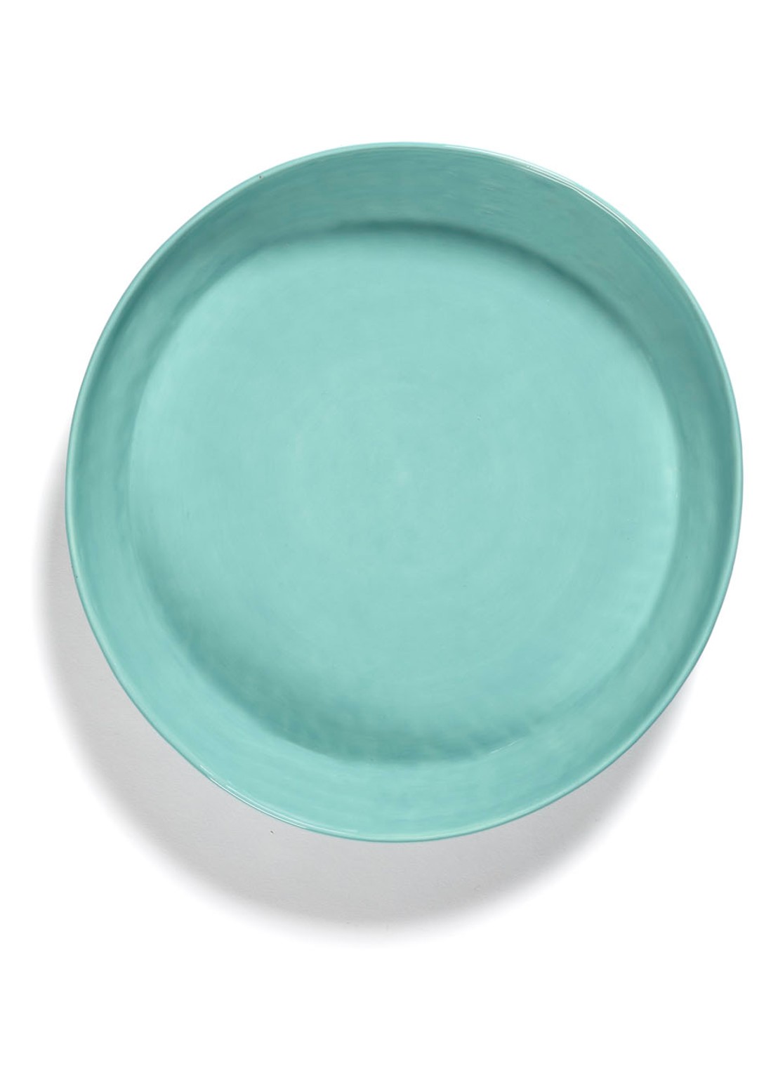 Serax FEAST Azure Swirl-Stripes L serveerschaal 35 cm - voorkant turquoise