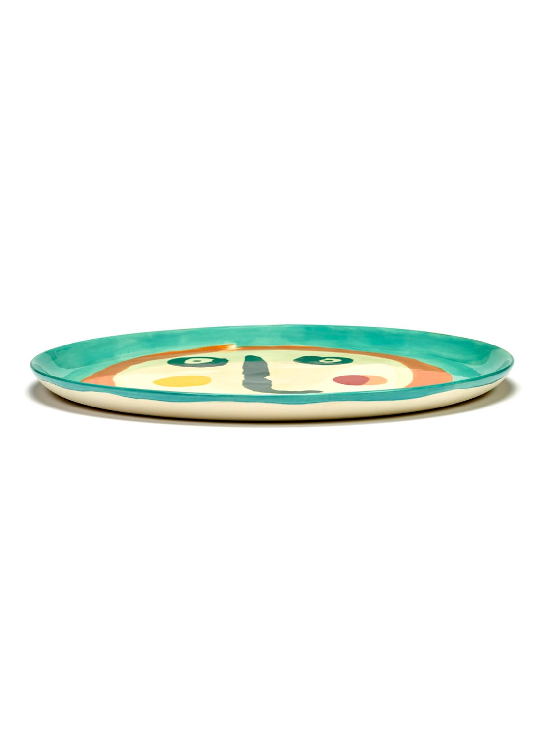 Serax FEAST Face 2 L serveerschaal 35 cm - detail 3 turquoise