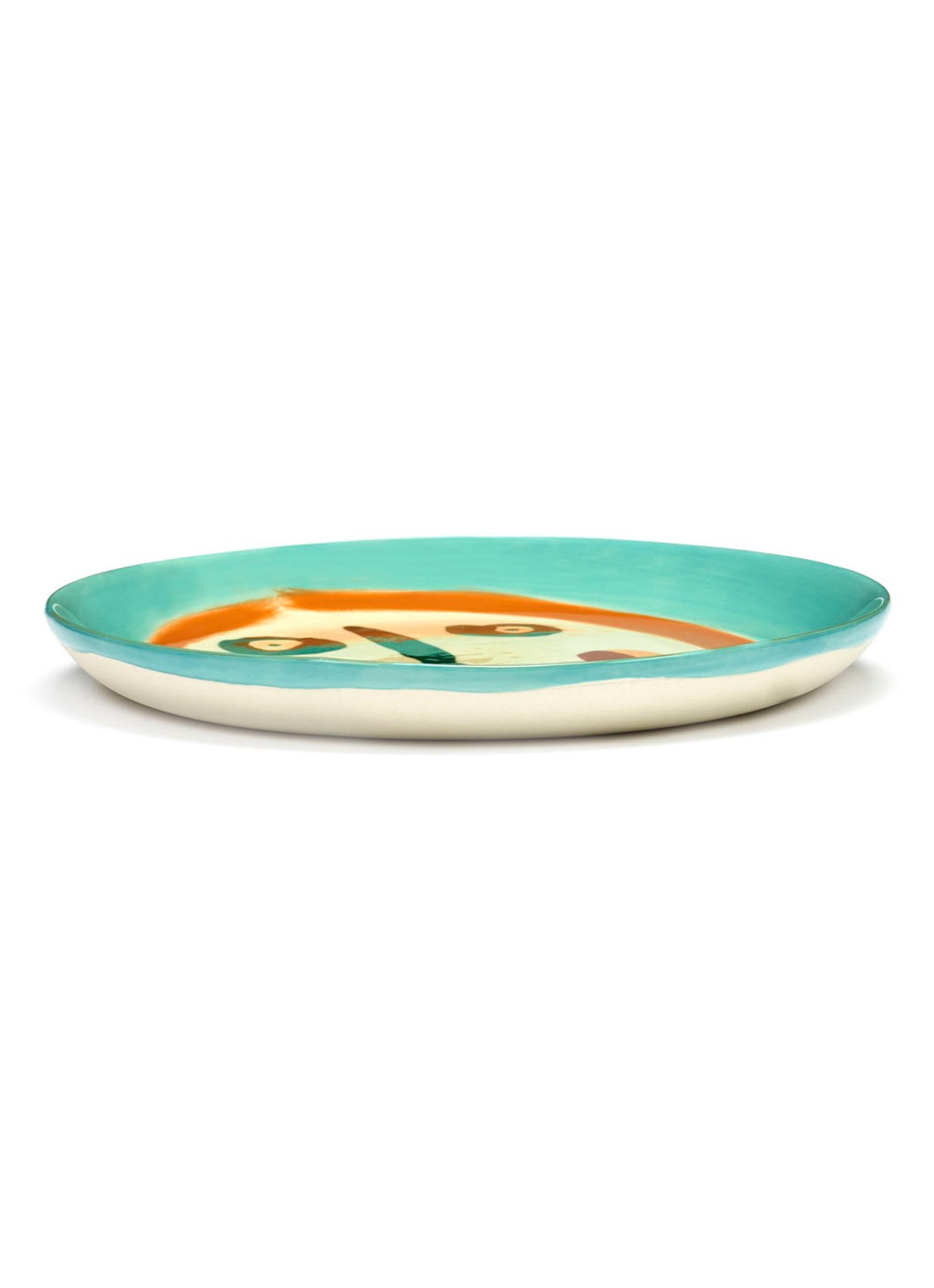 Serax FEAST Face 2 S ontbijtbord 19 cm - detail turquoise