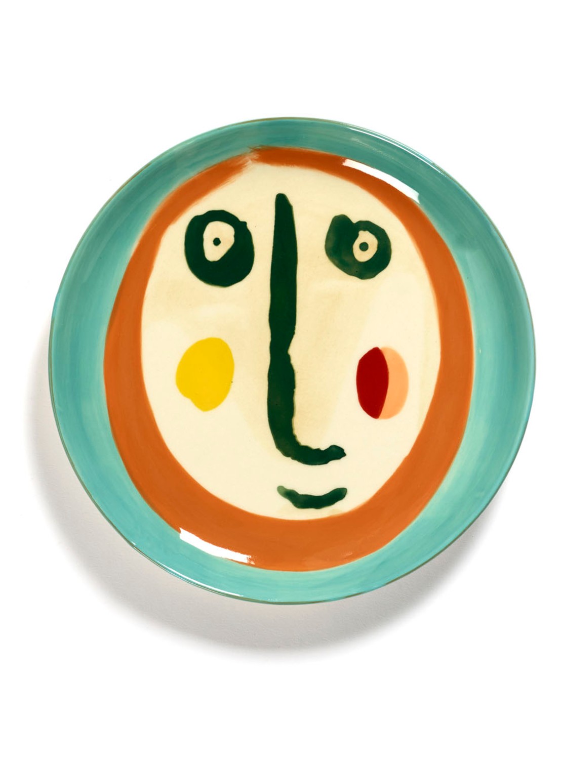 Serax FEAST Face 2 S ontbijtbord 19 cm - voorkant 3 turquoise