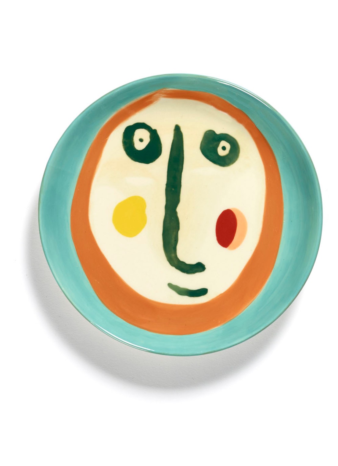 Serax FEAST Face 2 XS gebaksbordje 16 cm - voorkant 4 turquoise