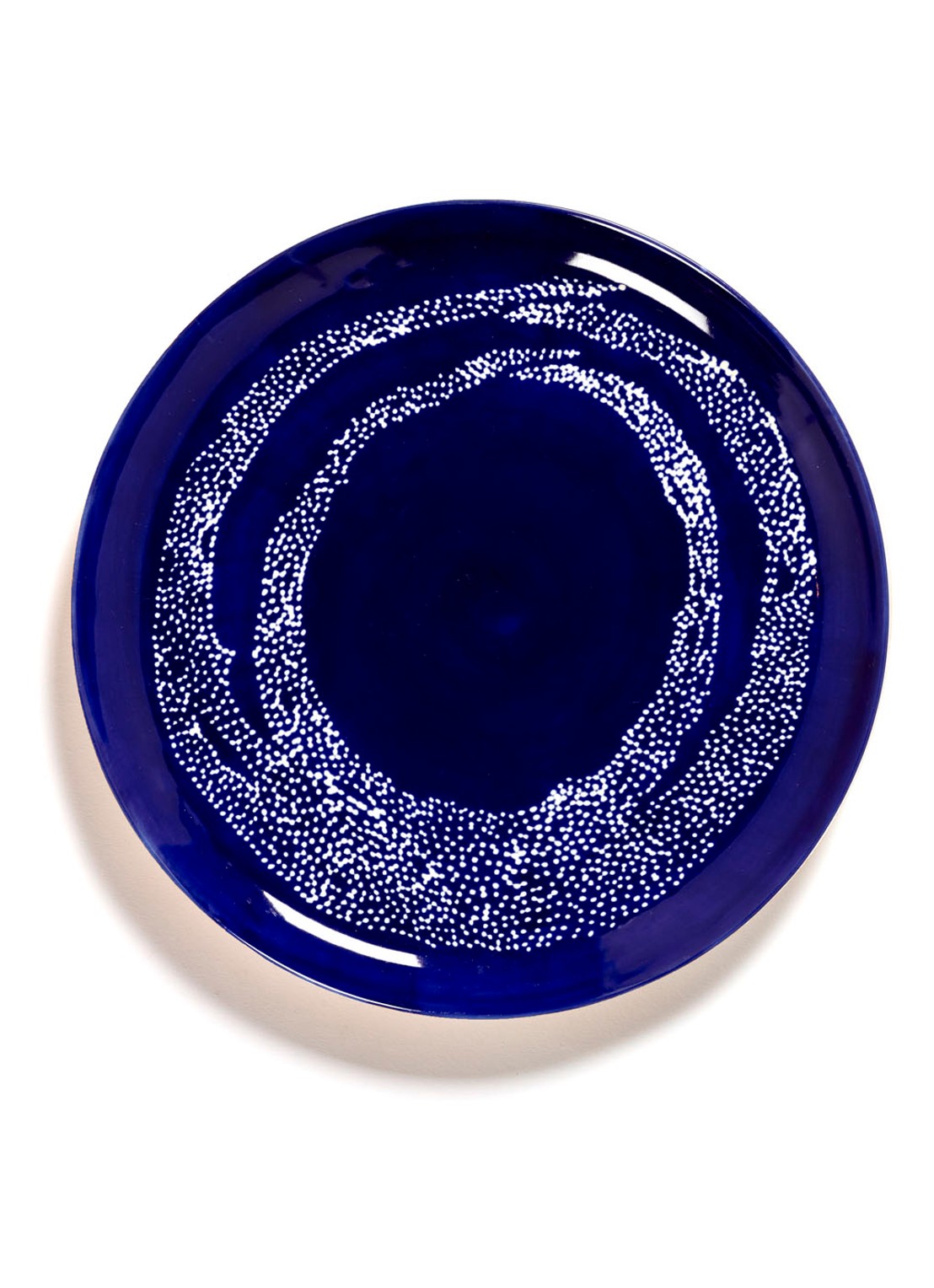 Serax FEAST Lapis Lazuli Swirl-Dots L dinerbord 26,5 cm - voorkant donkerblauw