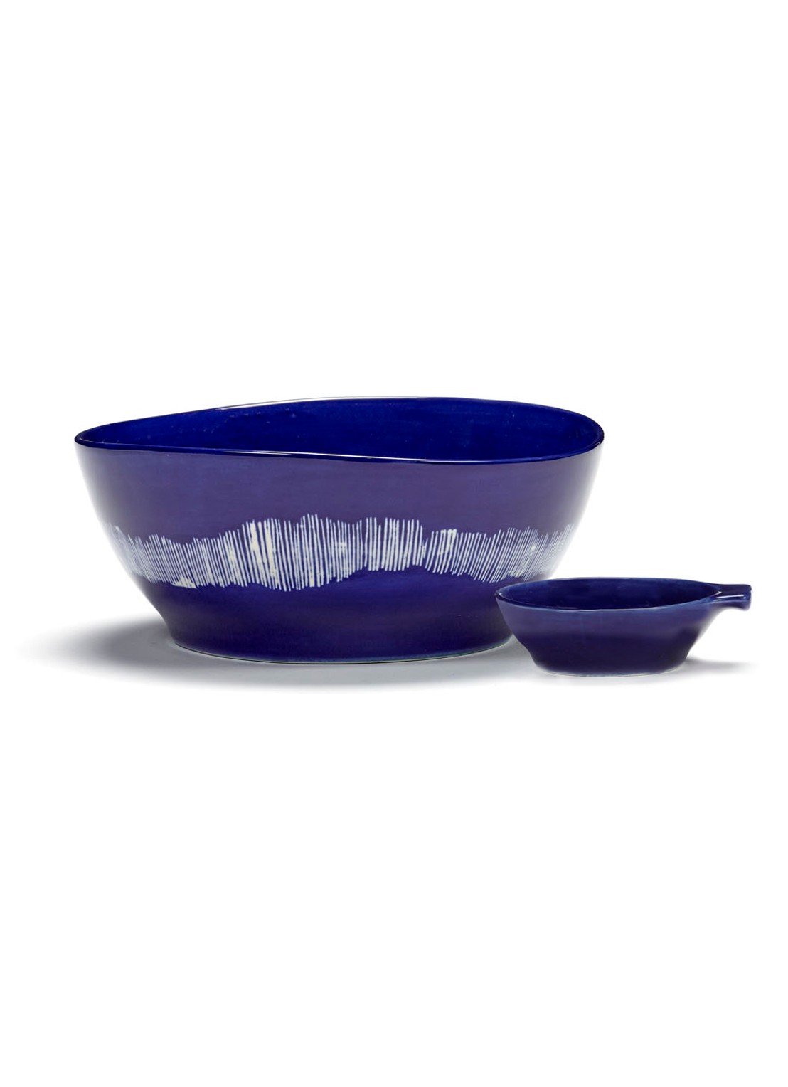 Serax FEAST Lapis Lazuli Swirl-Stripes L kom 18 cm - detail 4 donkerblauw