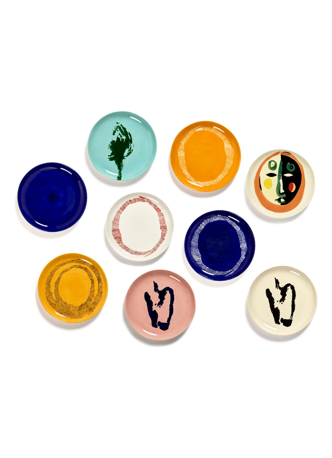 Serax FEAST Lapis Lazuli Swirl-Stripes M dinerbord 22,5 cm - detail 2 donkerblauw