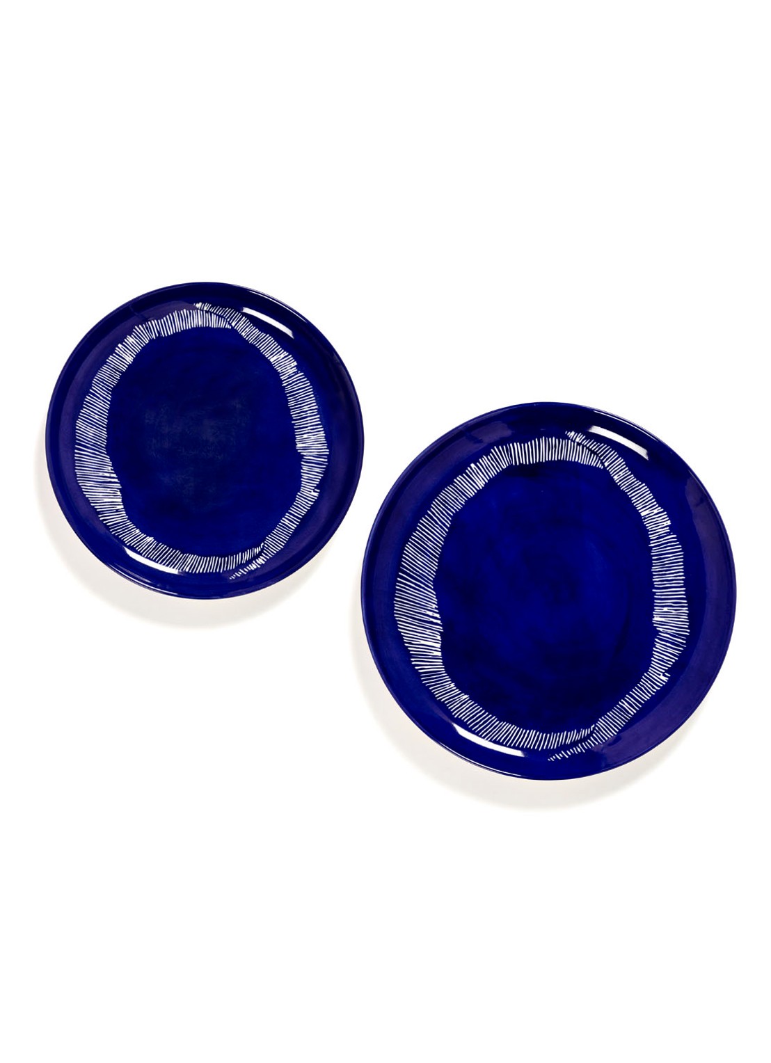Serax FEAST Lapis Lazuli Swirl-Stripes M dinerbord 22,5 cm - detail 3 donkerblauw