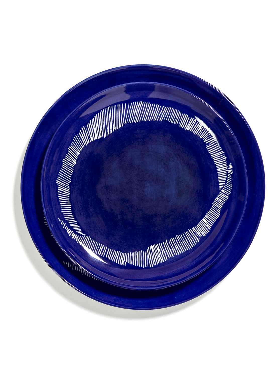 Serax FEAST Lapis Lazuli Swirl-Stripes M dinerbord 22,5 cm - detail 4 donkerblauw
