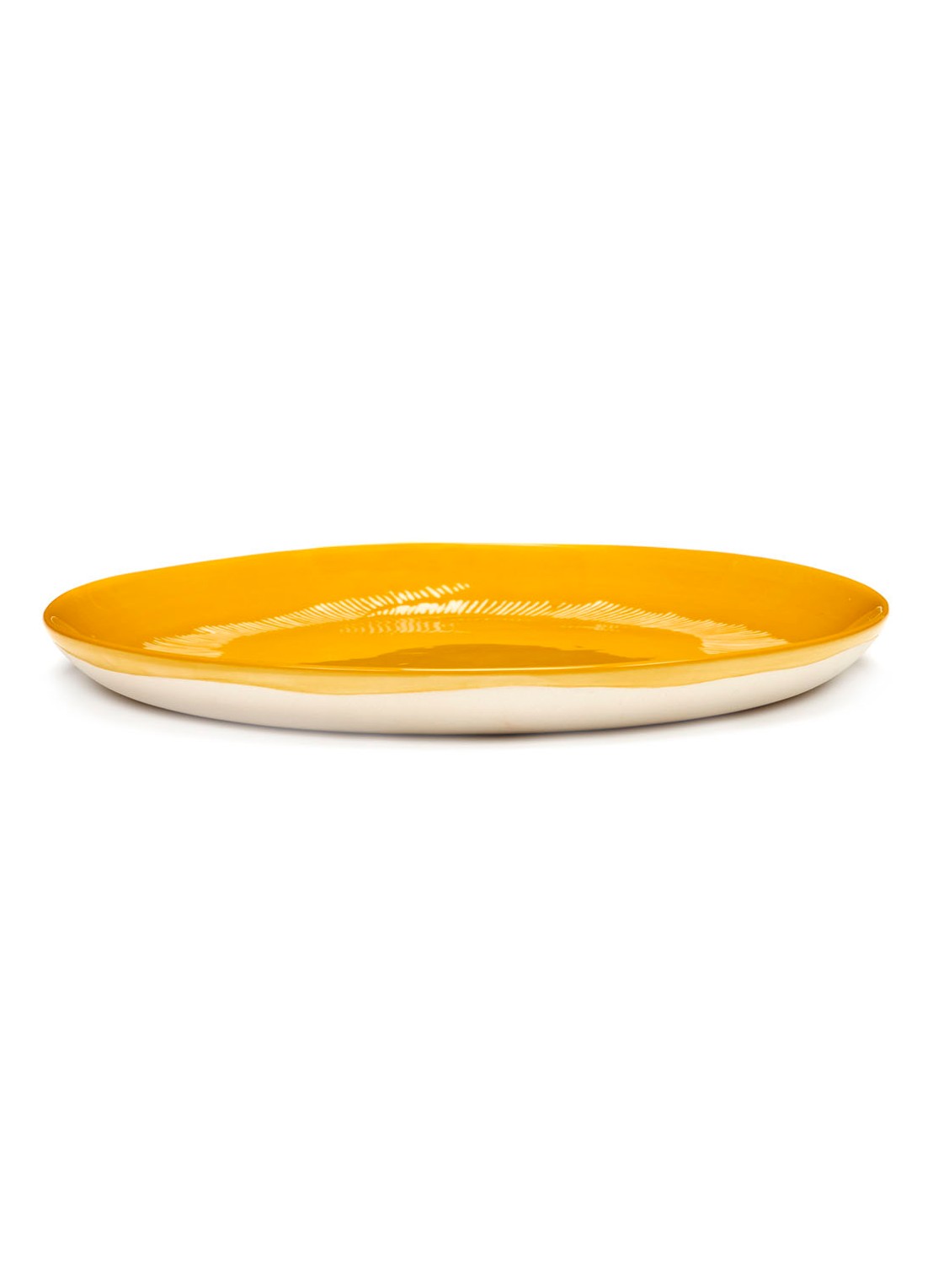 Serax FEAST Sunny Yellow Swirl-Stripes M dinerbord 22,5 cm - detail 3 geel