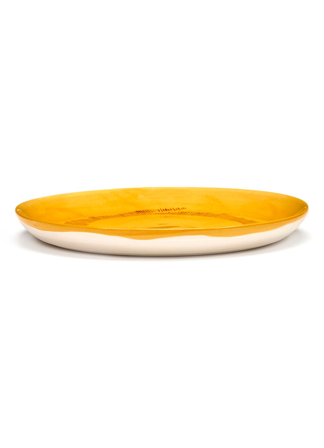 Serax FEAST Sunny Yellow Swirl-Stripes S ontbijtbord 19 cm - detail geel