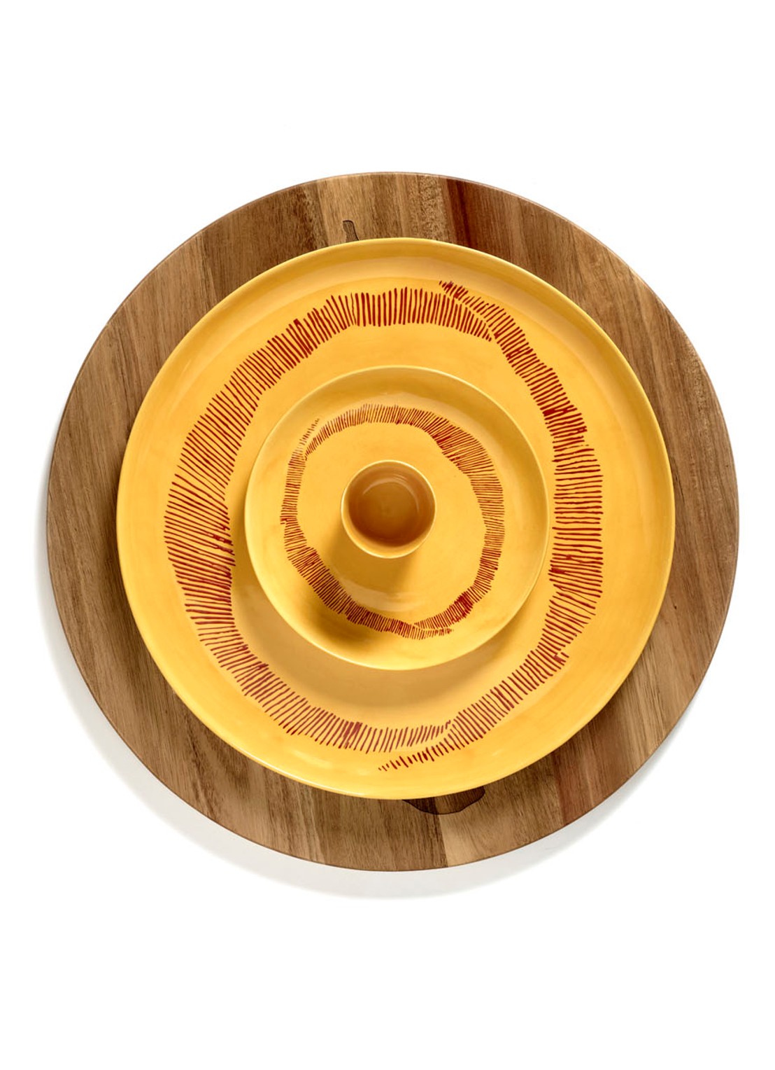 Serax FEAST Sunny Yellow Swirl-Stripes S ontbijtbord 19 cm - detail 4 geel