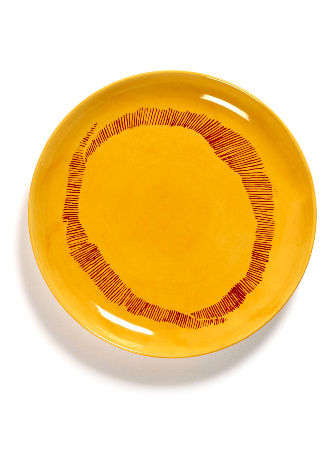 Serax FEAST Sunny Yellow Swirl-Stripes S ontbijtbord 19 cm - voorkant 6 geel