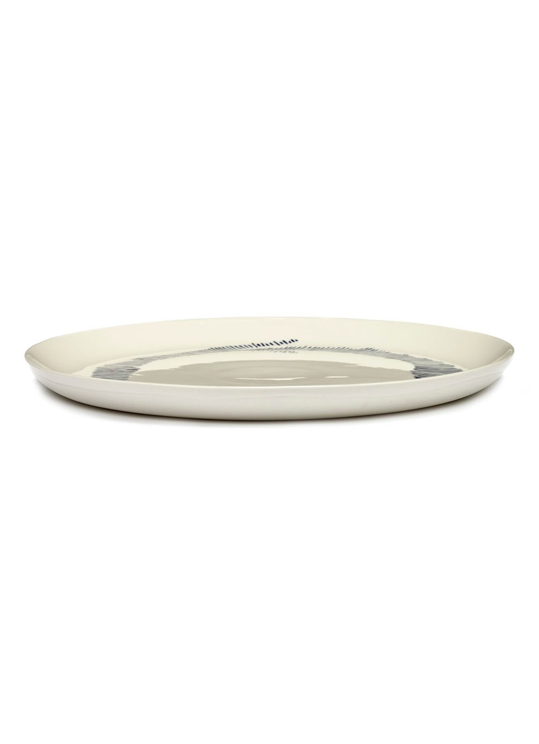 Serax FEAST Swirl-Stripes L dinerbord 26,5 cm - detail 3 gebroken wit