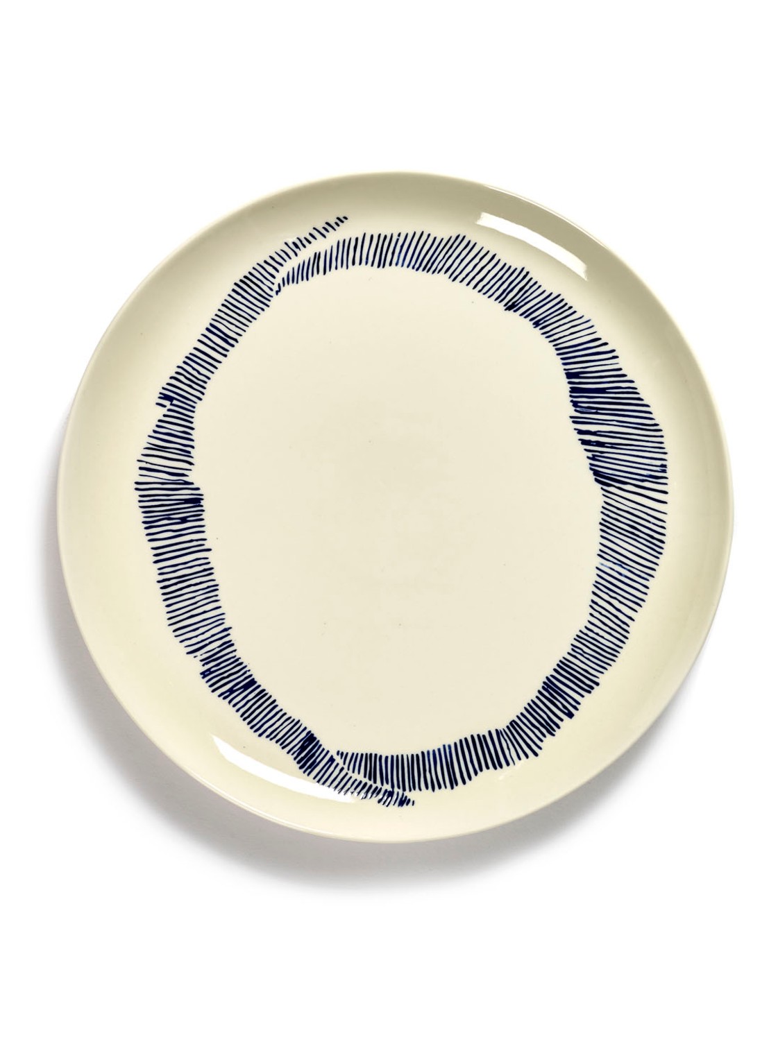 Serax FEAST Swirl-Stripes L dinerbord 26,5 cm - voorkant gebroken wit
