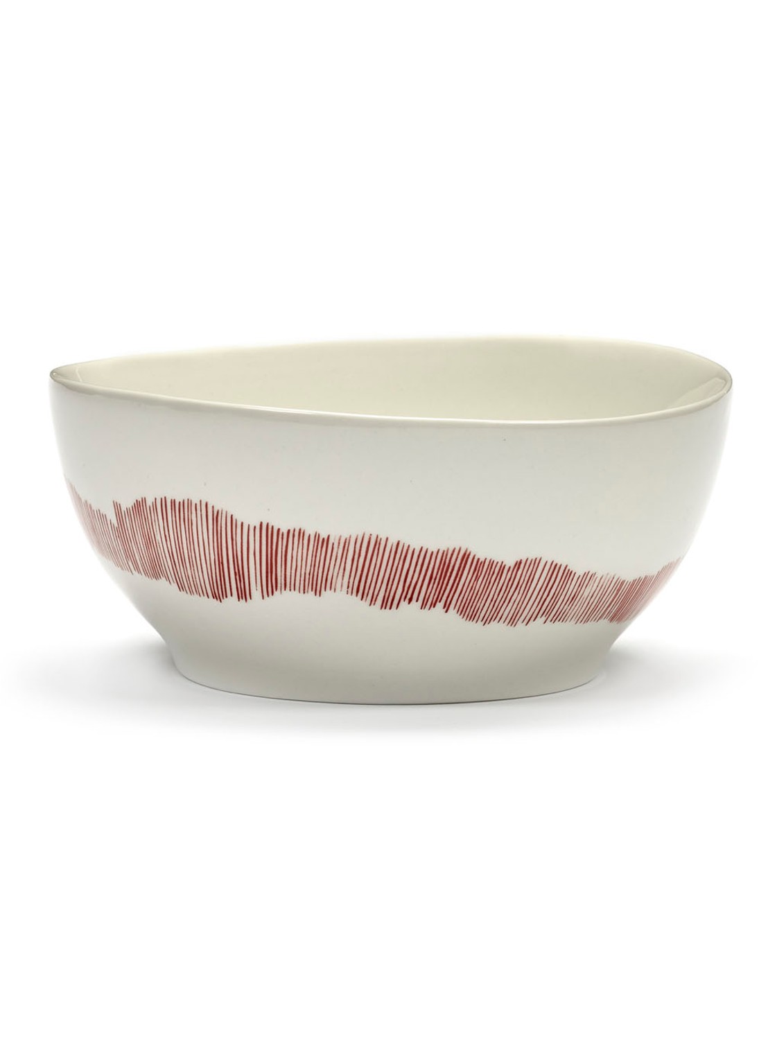 Serax FEAST Swirl-Stripes S kom 16 cm - voorkant 3 gebroken wit