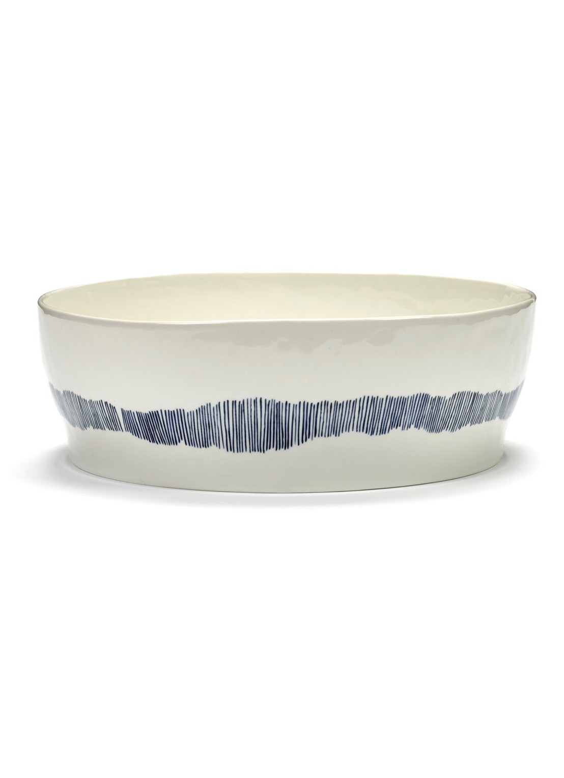 Serax FEAST Swirl-Stripes saladeschaal 28,5 cm - voorkant 2 gebroken wit