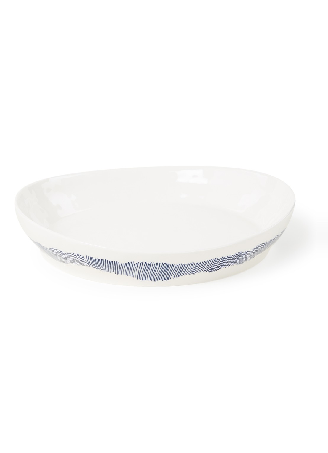 Serax FEAST Swirl-Stripes serveerschaal 30 cm  - voorkant gebroken wit