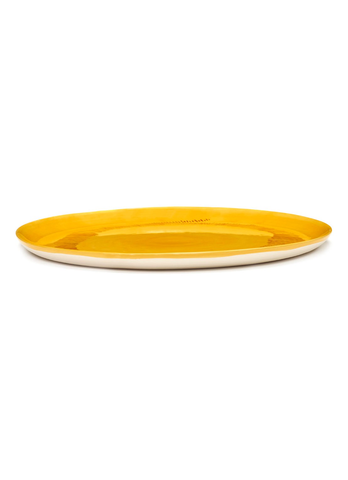 Serax FEAST Yellow Swirl-Stripes L serveerschaal 35 cm - detail 3 geel