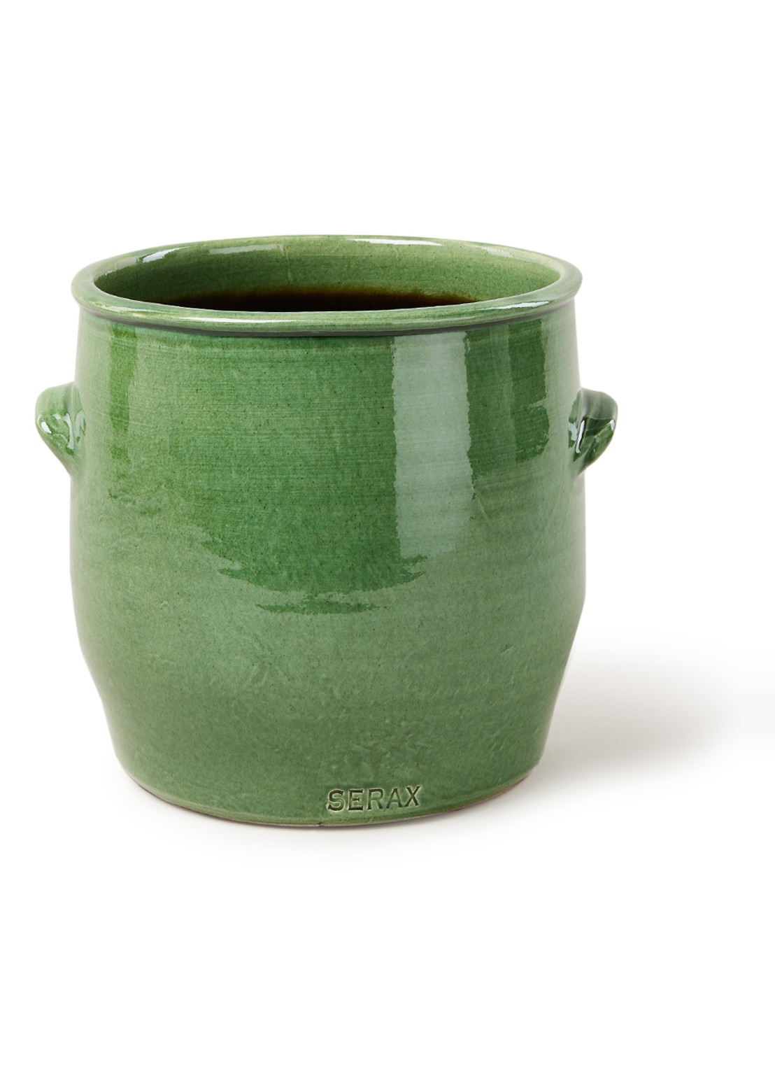Serax Handles bloempot van aardewerk voor binnen Ø20 cm - voorkant groen
