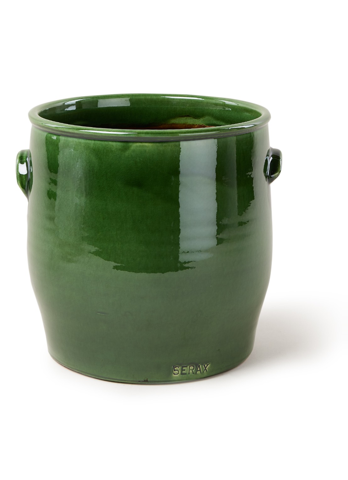 Serax Handles bloempot van aardewerk voor binnen Ø25 cm - voorkant groen