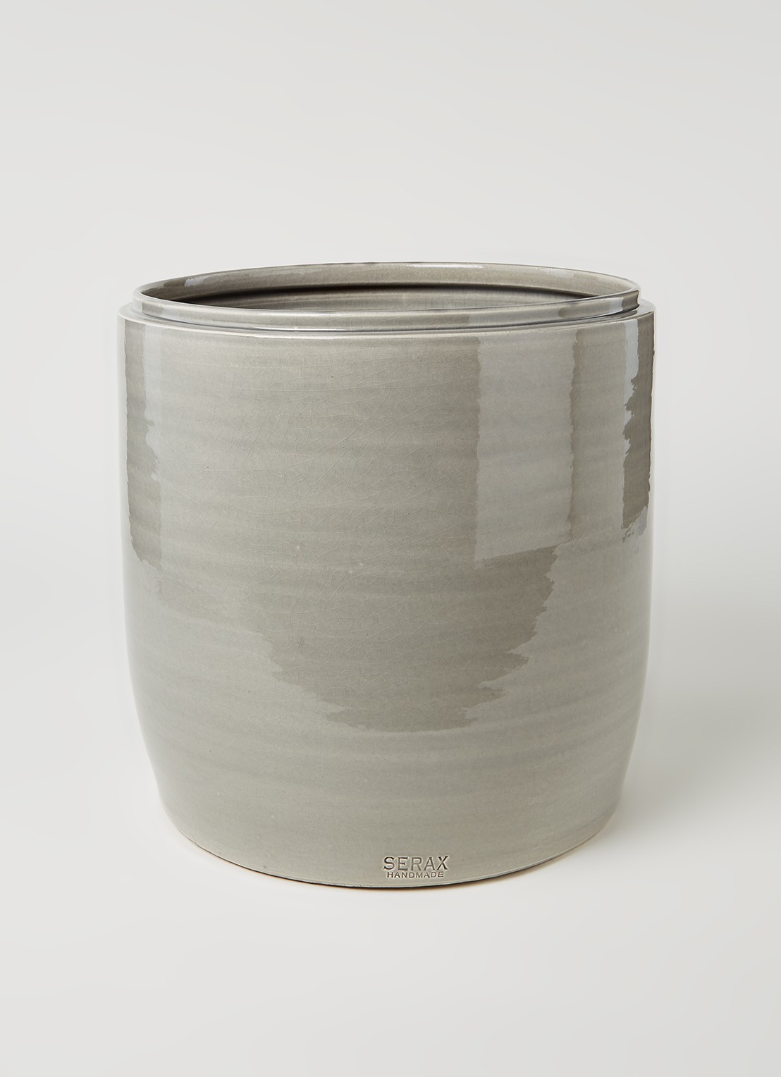 Serax Honey sierpot L van aardewerk voor binnen Ø32 cm - voorkant 3 lichtgrijs