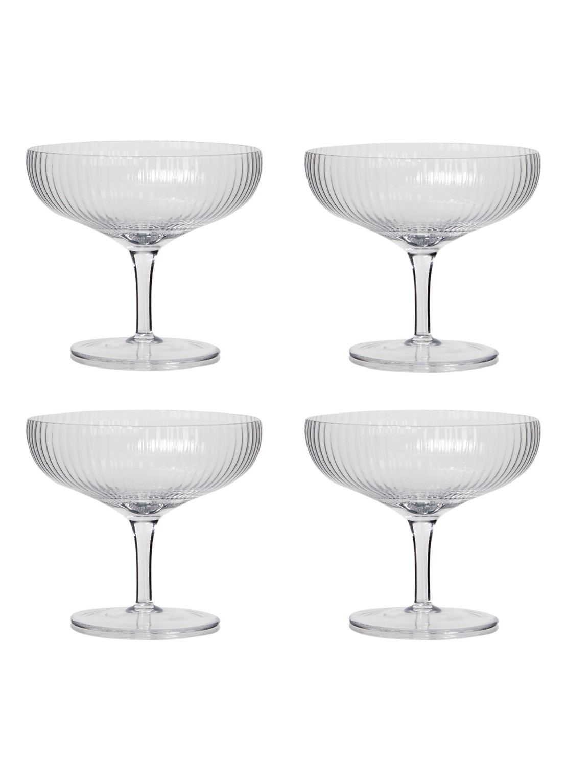 Serax Inku champagneglas set van 4 - voorkant transparant