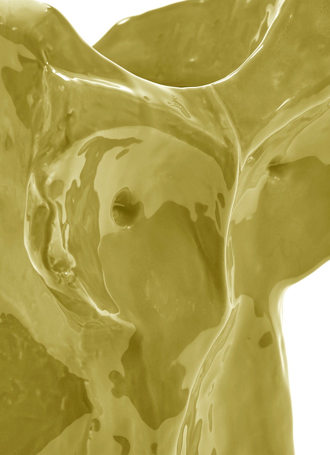 Serax Owl vaas van aardewerk L  - detail geel