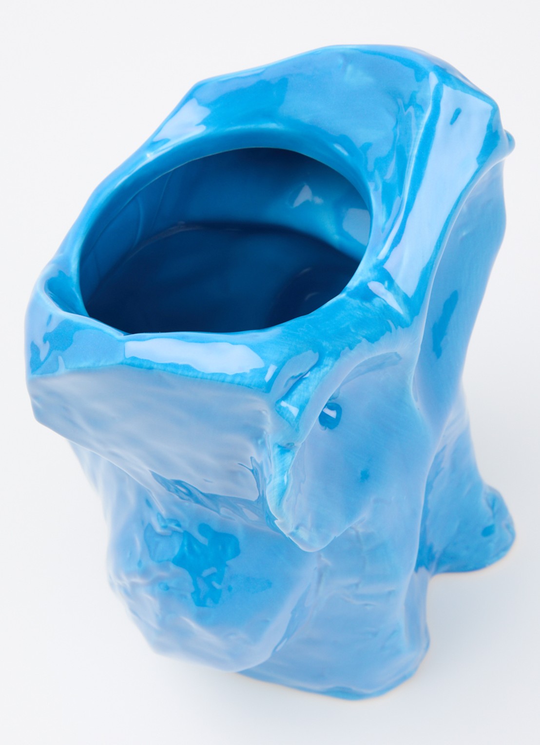 Serax Owl vaas van aardewerk S  - voorkant 4 blauw