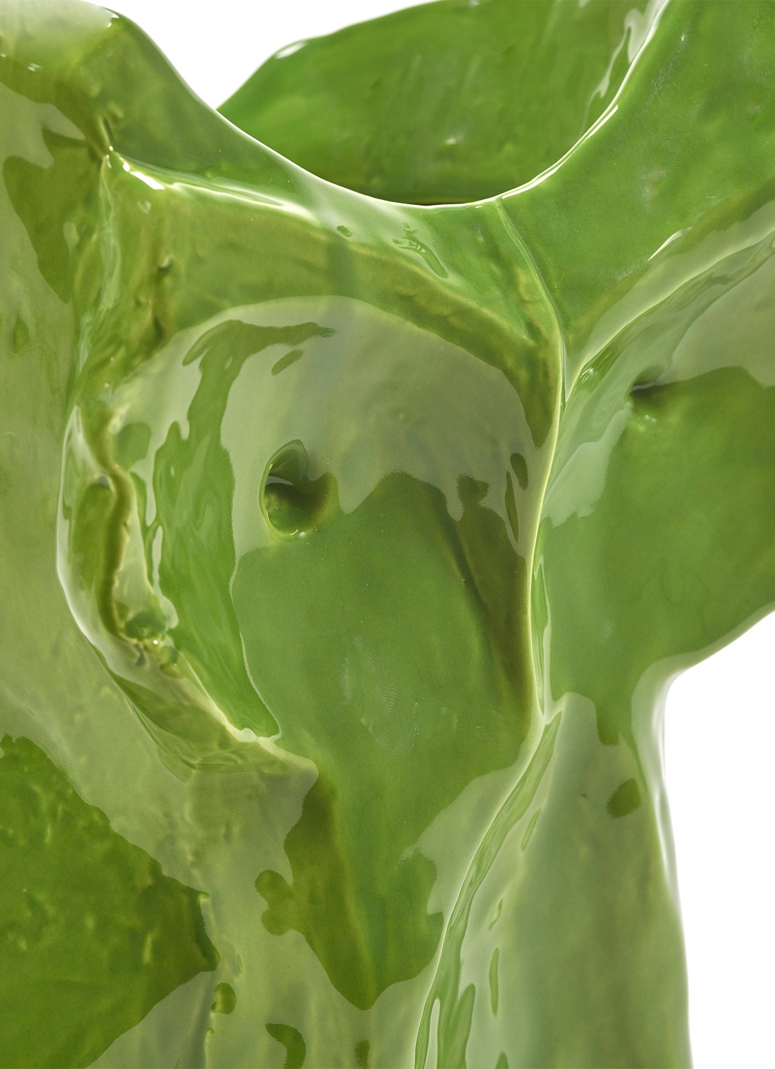 Serax Owl vaas van aardewerk S  - detail groen
