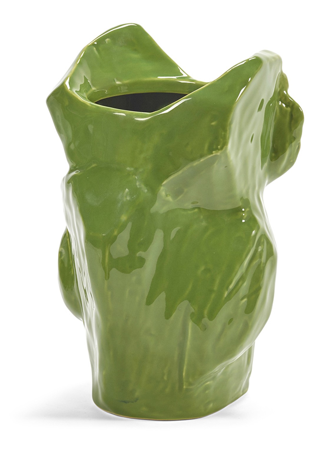 Serax Owl vaas van aardewerk S  - detail 2 groen
