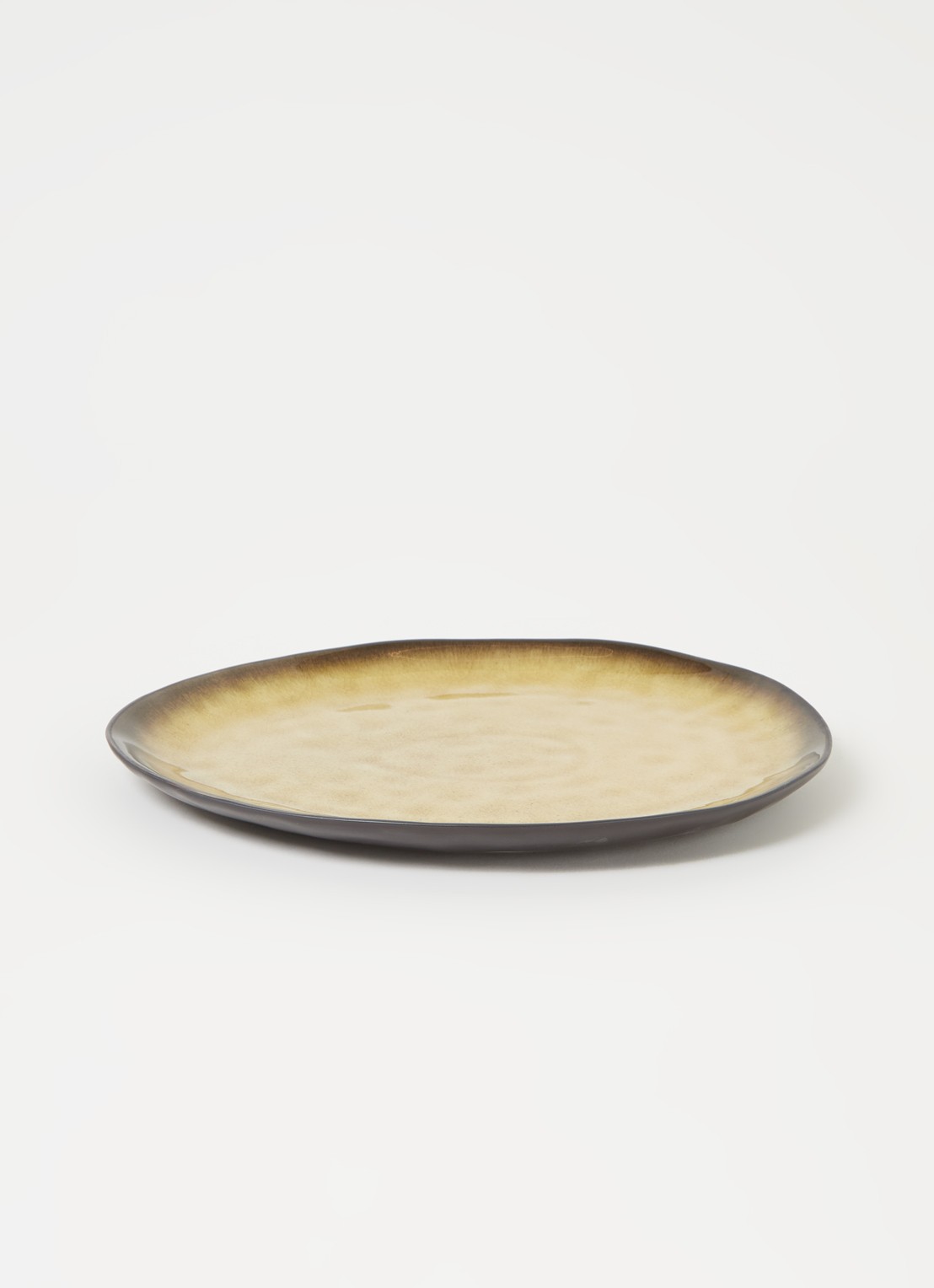 Serax Pure dinerbord ovaal 27,5 cm set van 2 - voorkant 2 mosterd