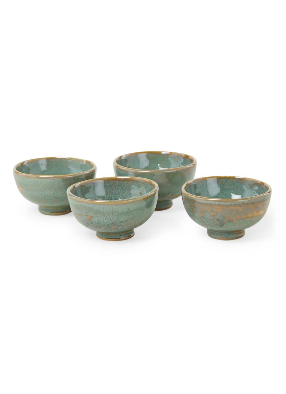 Serax Pure dipschaal 9 cm set van 4 - voorkant zeegroen