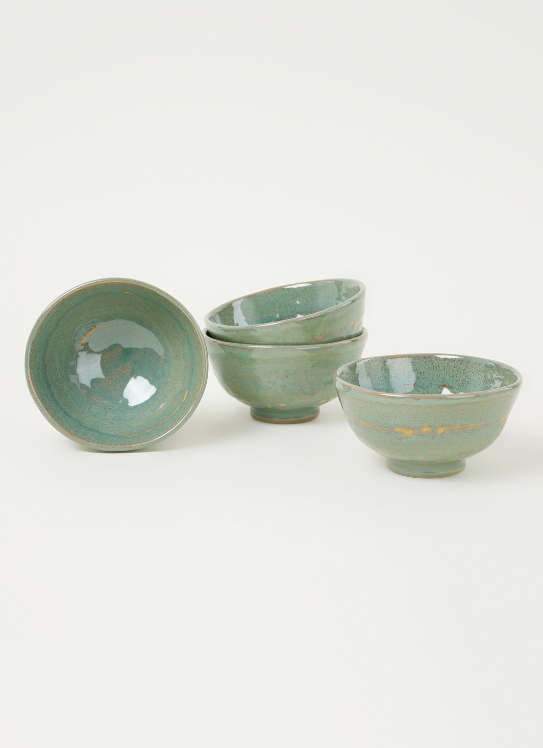 Serax Pure kom 14,5 cm set van 4 - voorkant 2 zeegroen