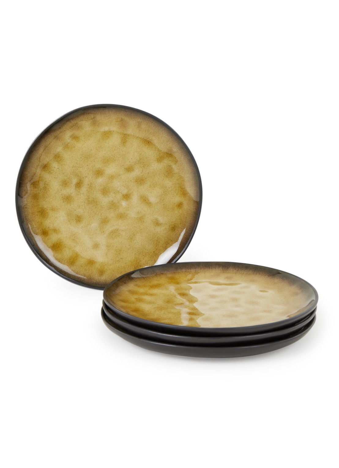 Serax Pure ontbijtbord 20,5 cm set van 4  - voorkant mosterd