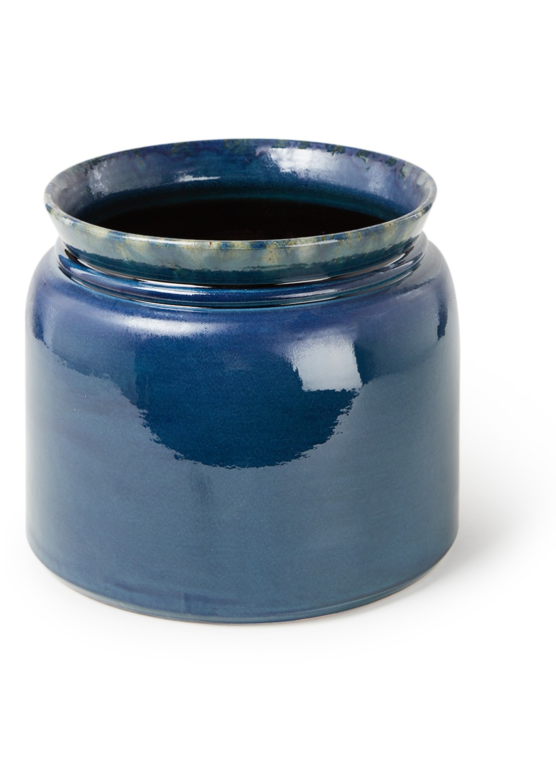Serax Reactive Blue L bloempot van keramiek voor binnen Ø30 cm  - voorkant 2 donkerblauw