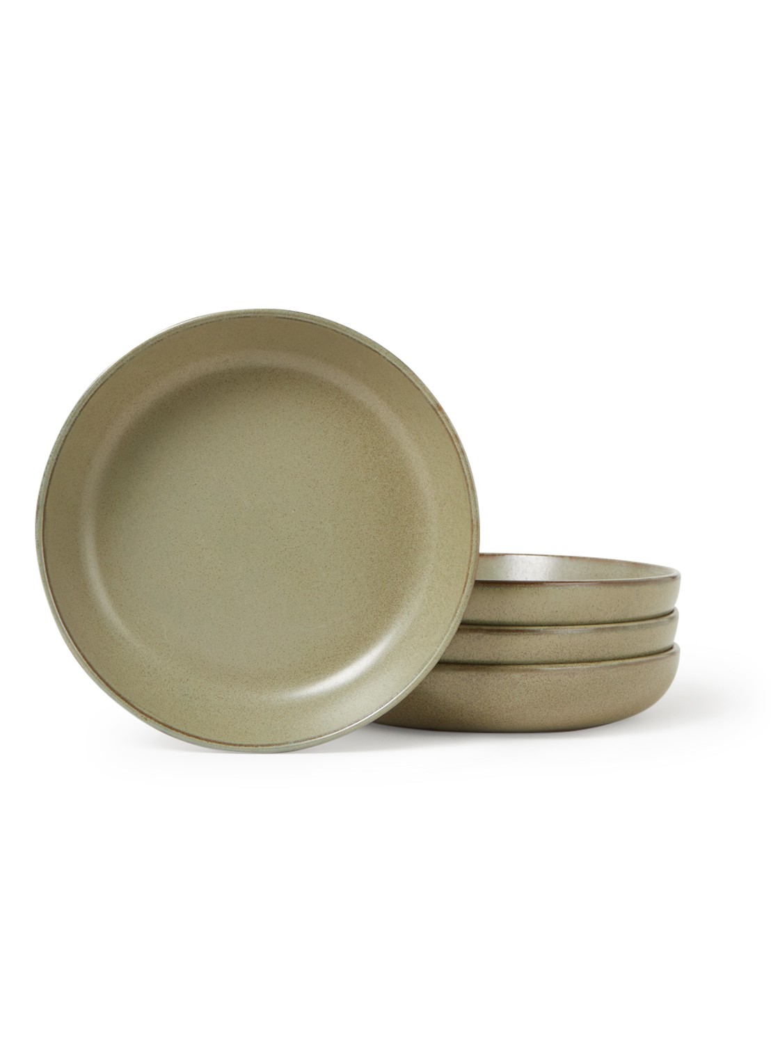 Serax Surface diep bord L 21 cm set van 4 - voorkant legergroen