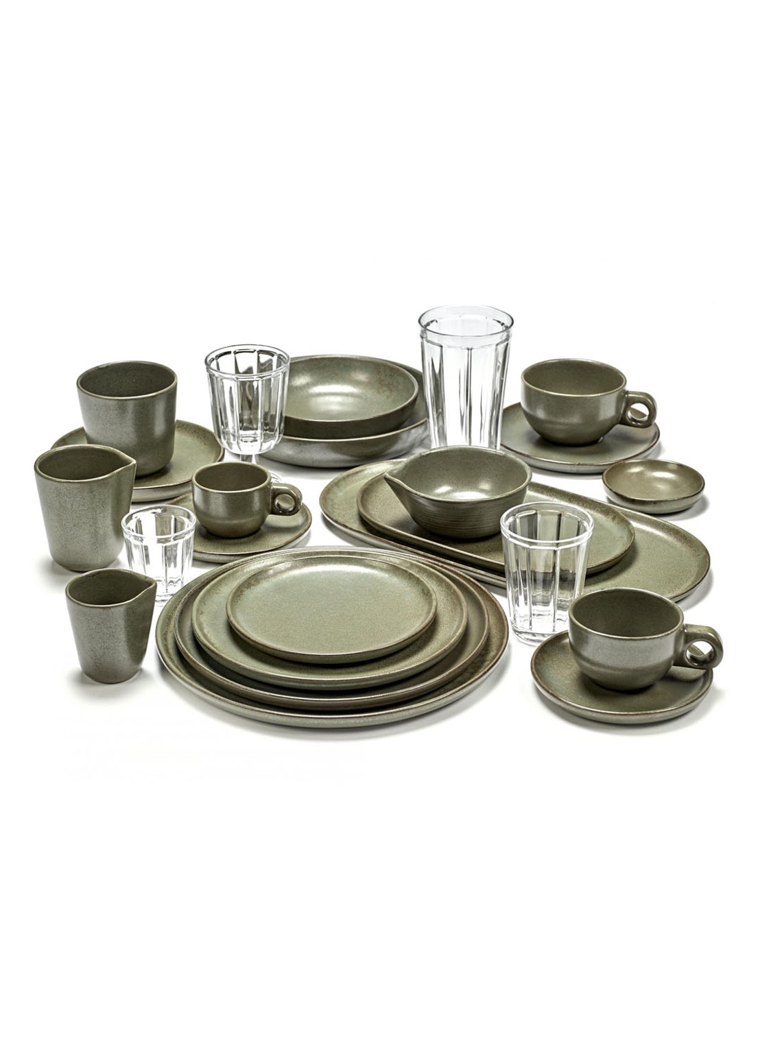 Serax Surface dinerbord 27 cm - voorkant 3 legergroen