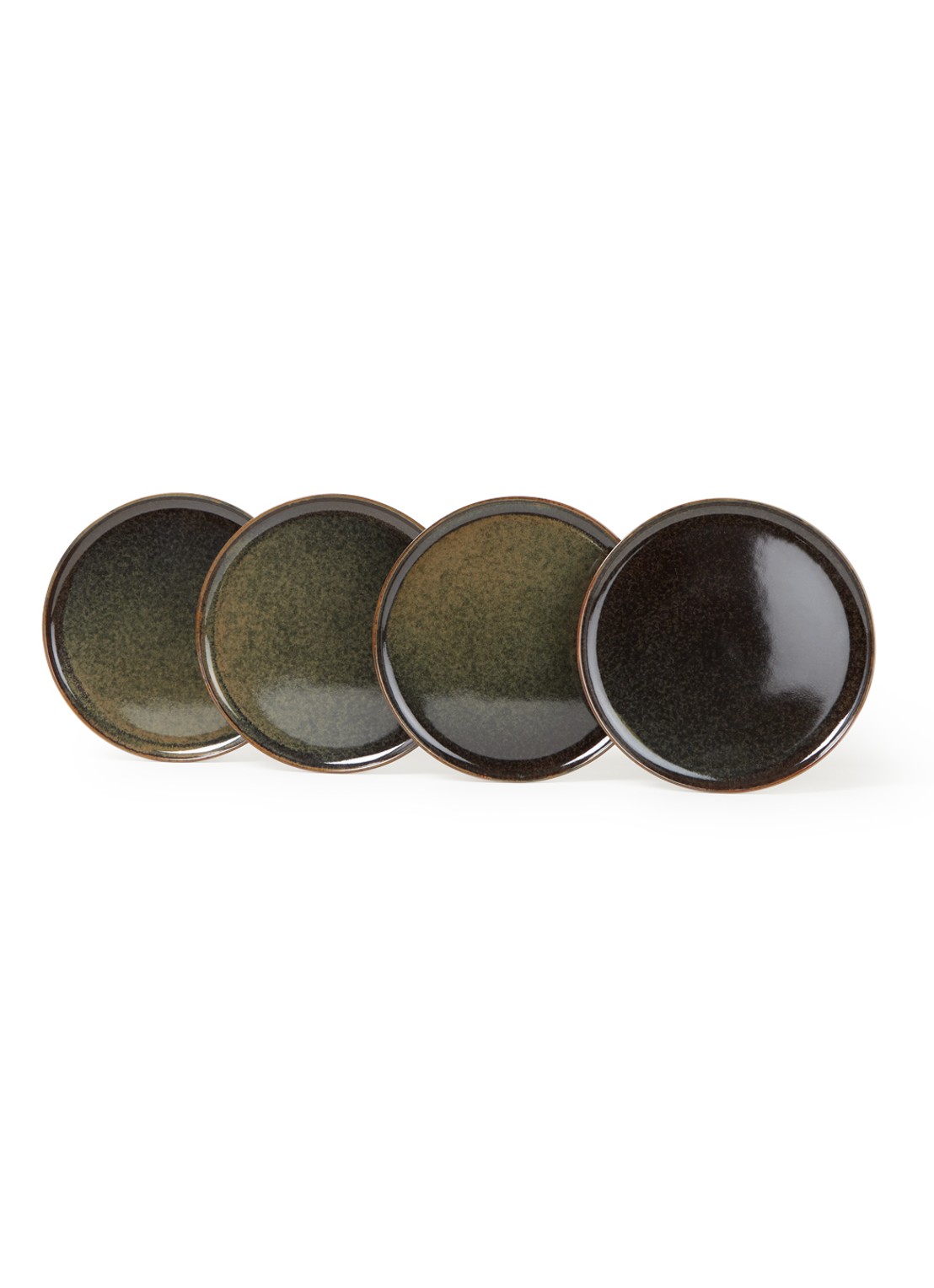 Serax Surface dinerbord L 27 cm set van 4 - voorkant 2 groen