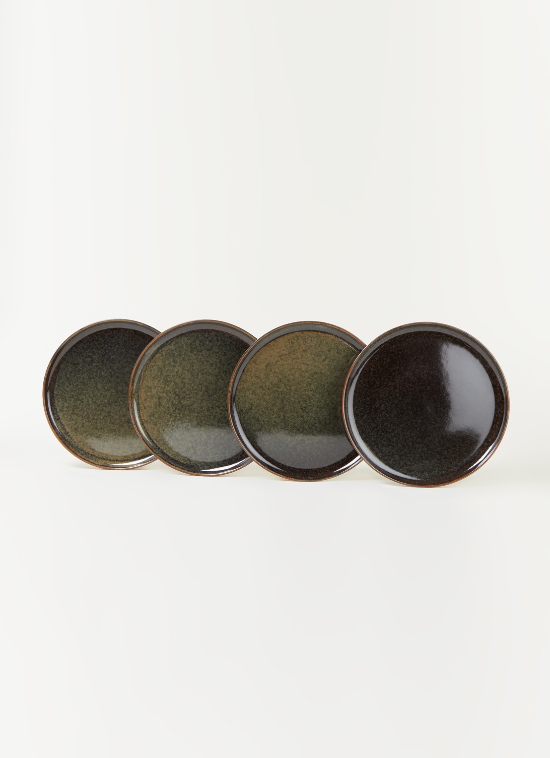 Serax Surface dinerbord L 27 cm set van 4 - voorkant 3 groen
