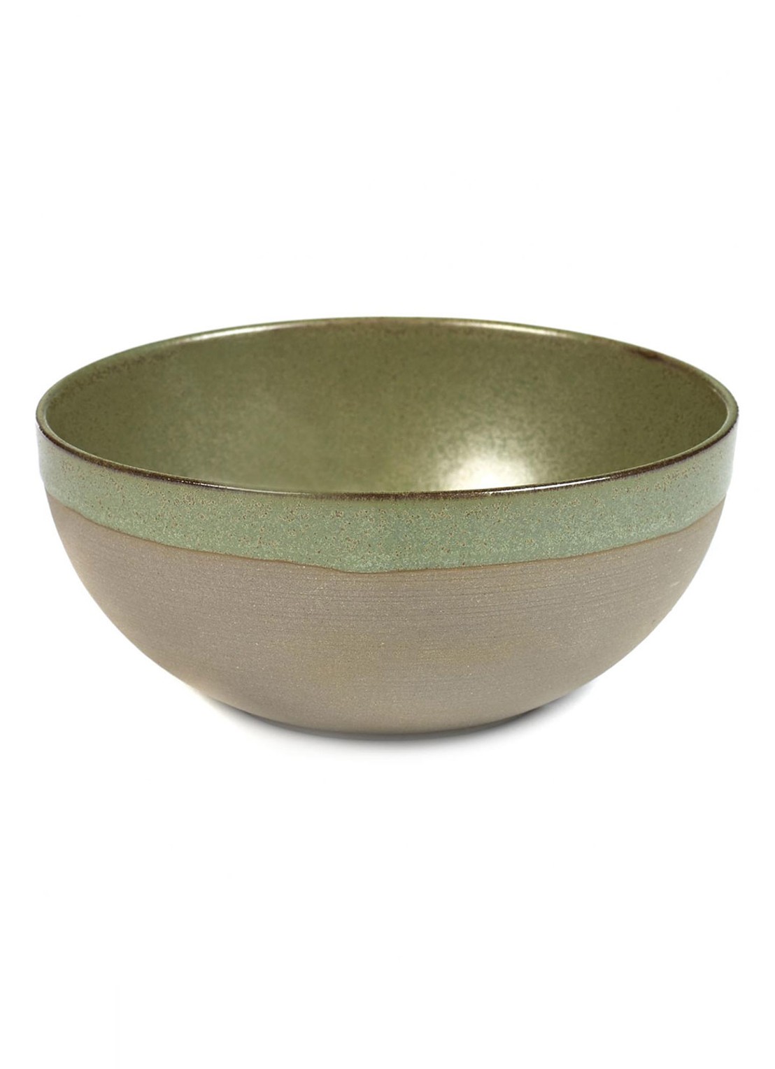 Serax Surface kom 15 cm - voorkant legergroen