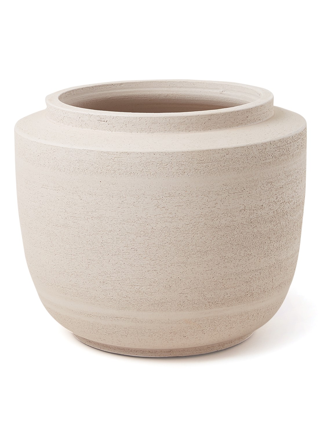 Serax Volumes bloempot van aardewerk voor binnen Ø 29 cm - voorkant beige