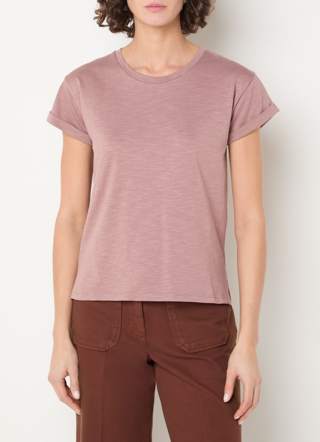 Sessùn Albano T-shirt met ronde hals - detail 3 oudroze