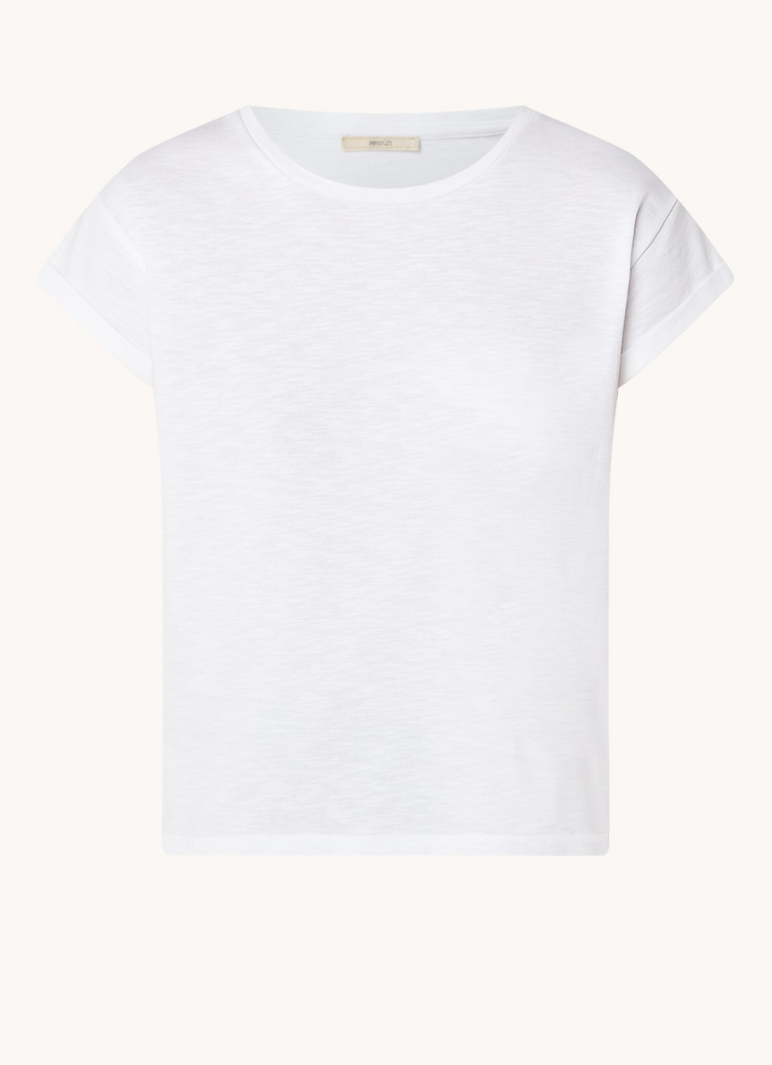 Sessùn Albano T-shirt  met stretch - voorkant wit