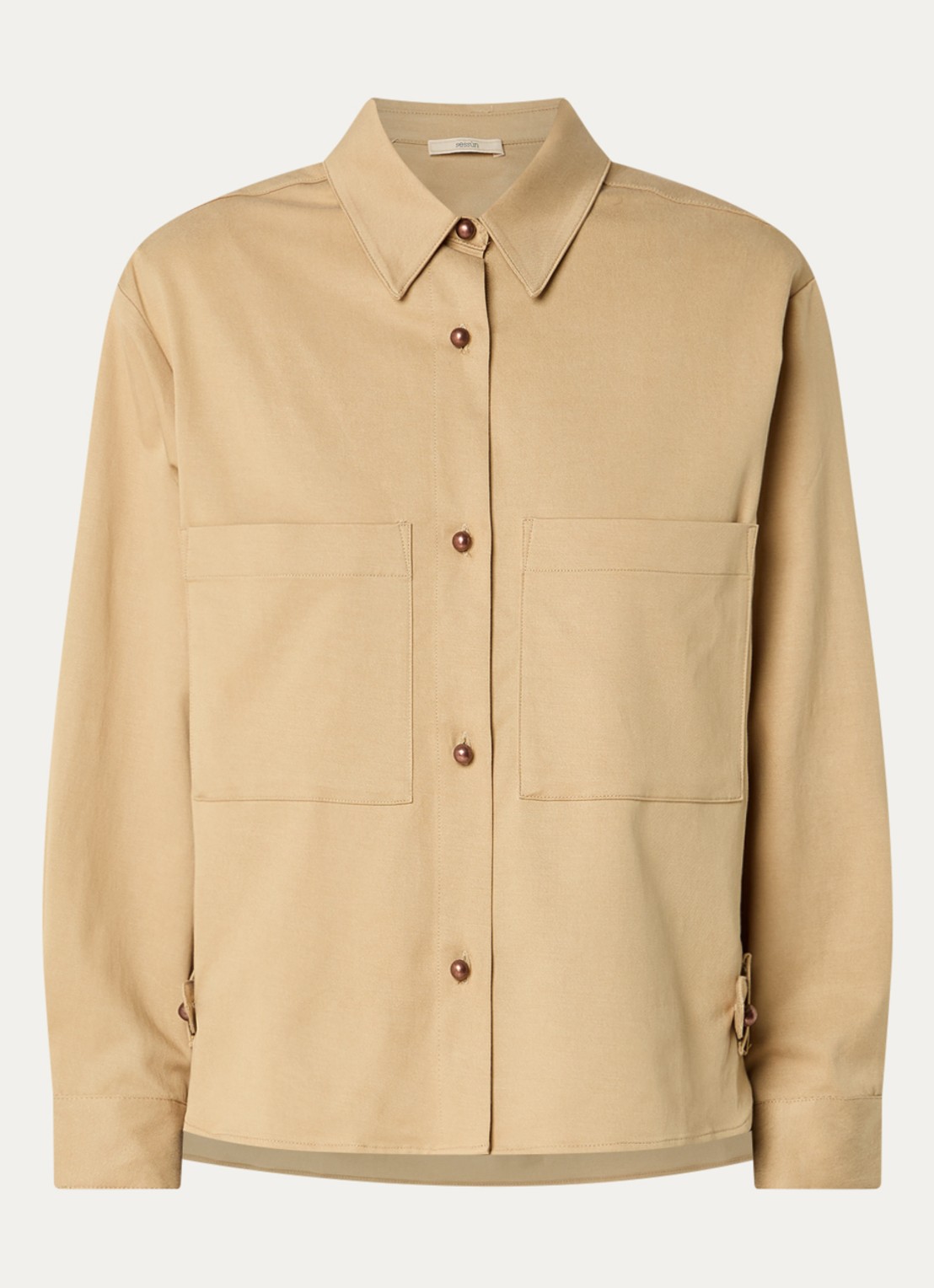 Sessùn Anderson overshirt met borstzakken - voorkant 2 camel