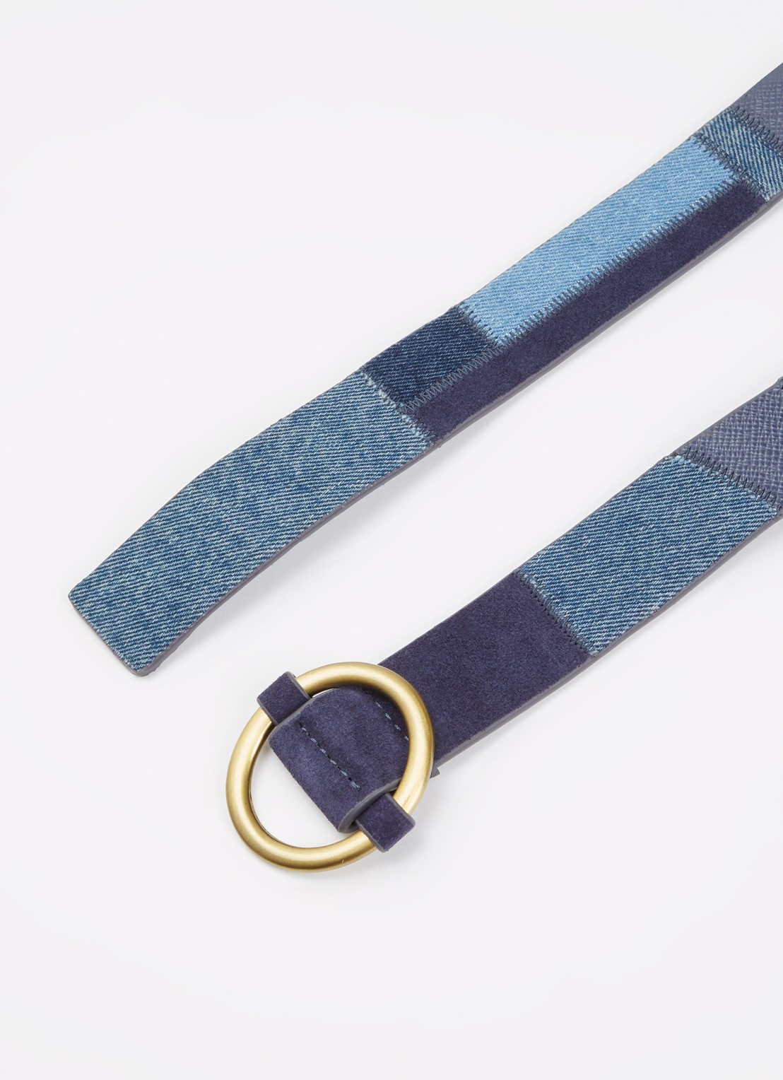 Sessùn Anota Blue riem van denim met details van suède - detail 2 denim